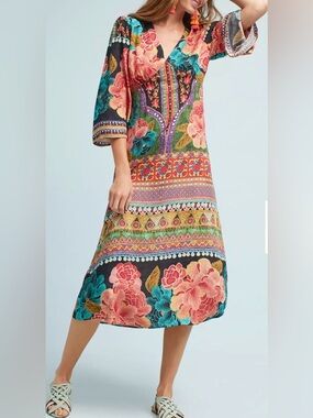 FARM Rio | Dresses | Farm Rio Giannina Knit Midi Dress | Poshmark